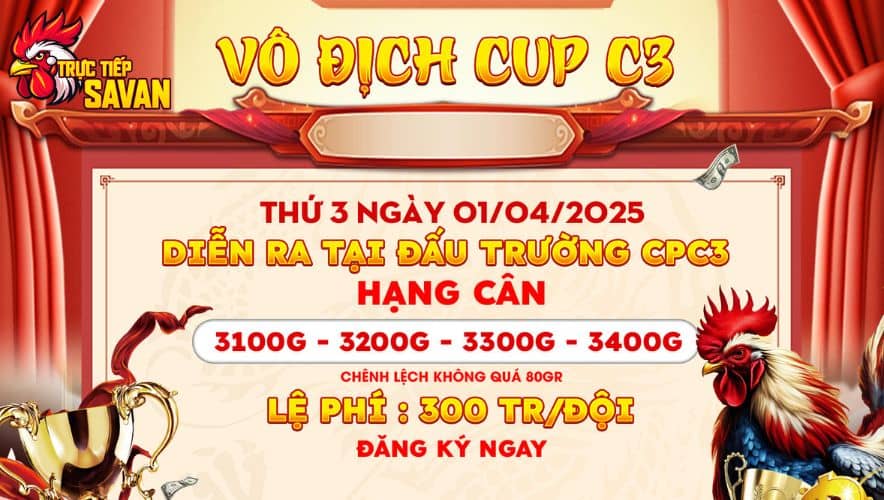 Thông báo giải vô địch cup C3 ngày 01/04/2025 Thông báo giải vô địch cup C3 ngày 01/04/2025